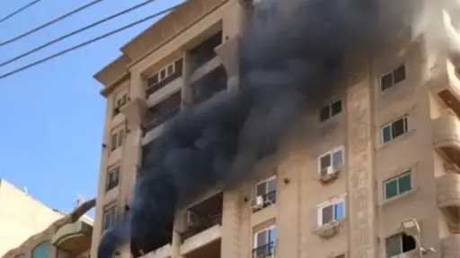 حريق هائل داخل شقة سكنية في الهرم