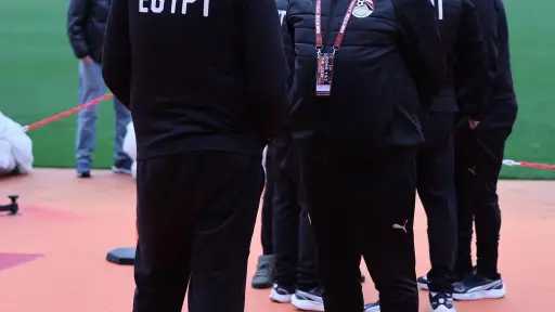 منتخب مصر يتفقد أرضية ملعب مباراة نيجيريا بأمم إفريقيا