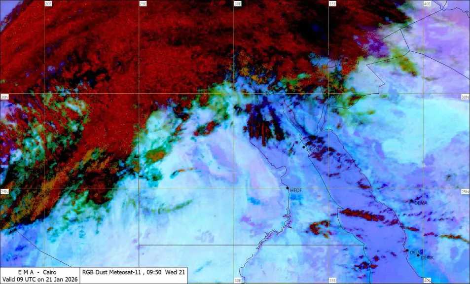 الأرصاد تحذر: رياح محملة بالأتربة قادمة باتجاه القاهرة الكبرى والسواحل