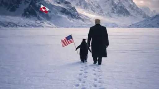 البيت الأبيض يسخر من الانتقادات بعد نشر صورة... البيت الأبيض يسخر من الانتقادات بعد نشر صورة لترامب مع بطريق في جرينلاند