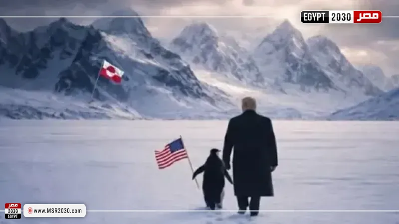 ترامب وبطريق في جرينلاند