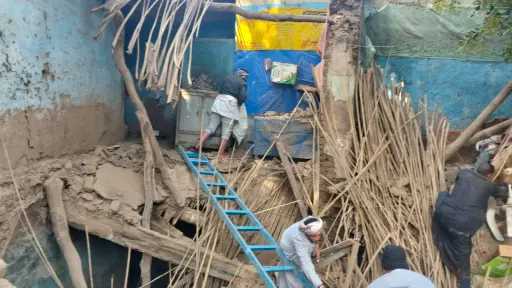 انهيار منزل بقرية جزيرة الكروم جنوب الأقصر دون خسائر بشرية