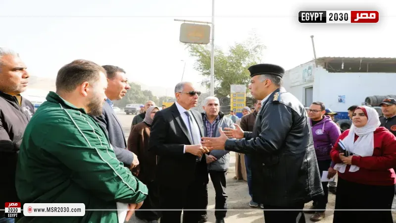 محافظ المنيا يتابع تطوير المدخل الشرقي