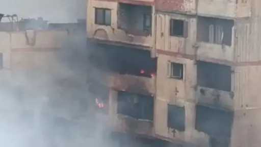 10 سيارات إطفاء تكافح حريق نشب فى 4 منازل بمنشأة ناصر