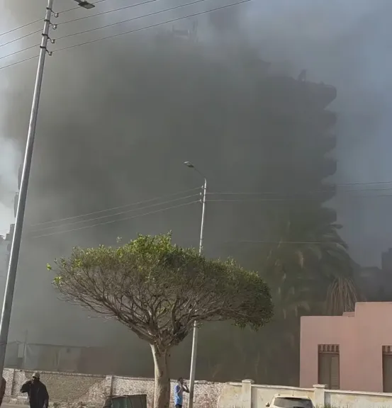 حريق معمل تحاليل وسط الإسماعيلية