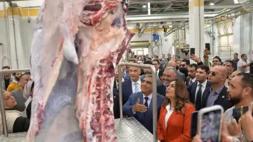 وزيرة التنمية المحلية ومحافظ الدقهلية يفتتحان المجزر الآلي بالسنبلاوين