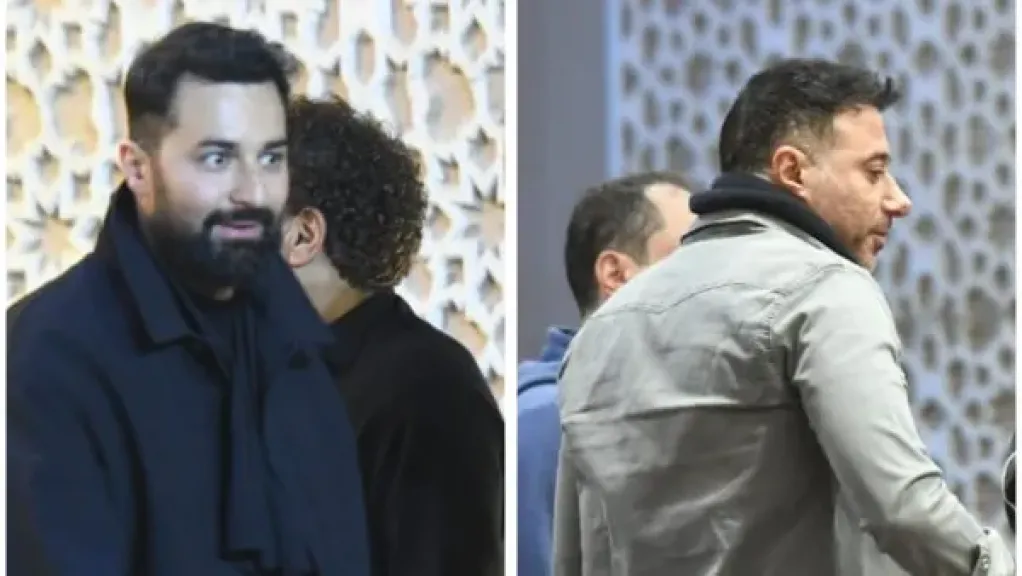 أحمد صلاح السعدنى واحمد حاتم من عزاء والد علا رشدي