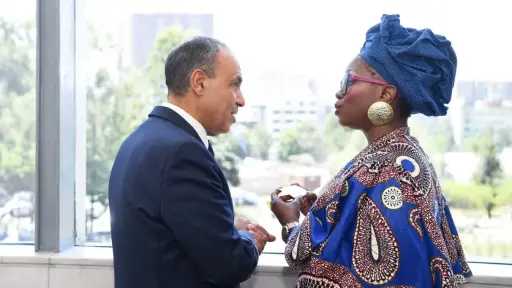 وزير الخارجية يلتقي مفوضة الطاقة والبنية التحتية بالاتحاد الأفريقي