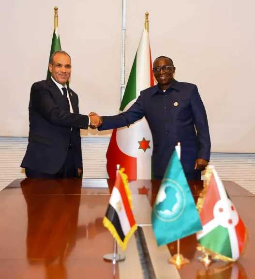 وزير الخارجية ونظيره البوروندي يبحثان سبل تعزيز العلاقات وتنسيق المواقف إزاء القضايا ذات الاهتمام المشترك
