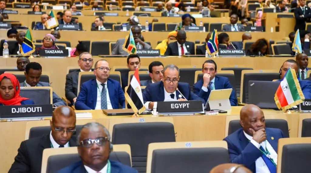 وزير الخارجية يلقي كلمة أمام الاتحاد الأفريقي حول عضوية الاتحاد في مجموعة العشرين