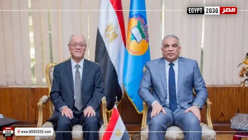 رئيس جامعة طنطا يبحث مع السفير الياباني آفاق التعاون المشترك