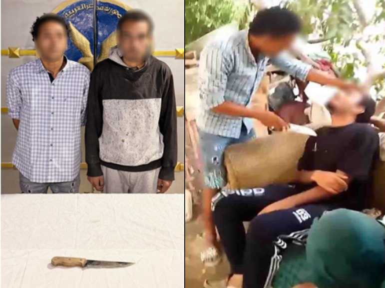 ضبط عاملين ببنى سويف بعد تداول فيديو يظهر مزاحاً بسلاح أبيض