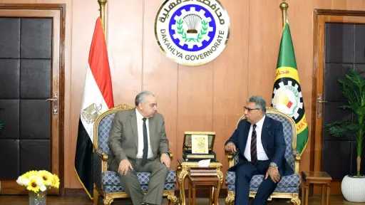 محافظ الدقهلية يستقبل مدير أمن الدقهلية للتهنئة بتجديد الثقة من رئيس الجمهورية