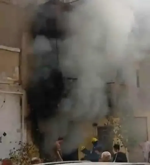 حريق ورشة 