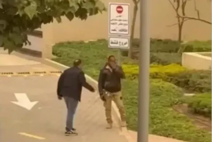  الاعتداء على فرد أمن بالتجمع الخامس