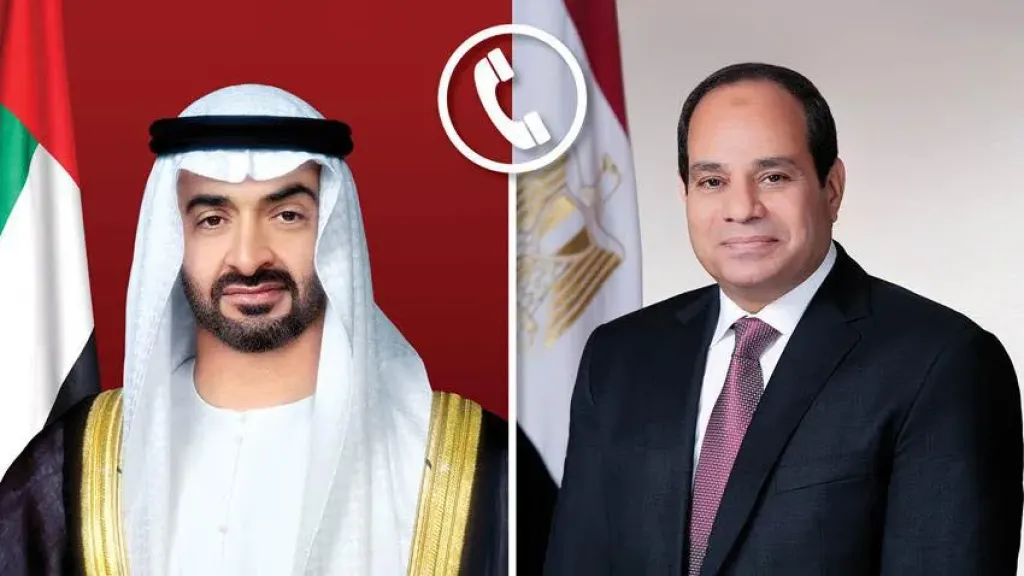 في اتصال بمحمد بن زايد.. السيسي يؤكد تضامن مصر مع الإمارات