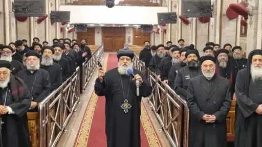 الأنبا ميخائيل أسقف حلوان والمعصرة يترأس الاجتماع الشهري لمجمع كهنة الإيبارشية