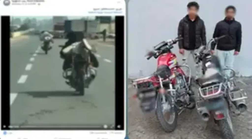 ضبط قائدي دراجتين ناريتين أثناء استعراض خطير بالغربية