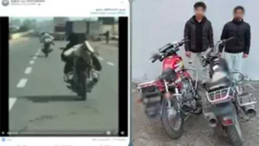 ضبط قائدي دراجتين ناريتين أثناء استعراض خطير بالغربية