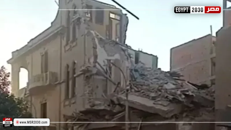 انهيار جزئي لعقار قديم في مدينة المنيا دون خسائر بشرية