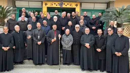 البطريرك الأنبا إبراهيم إسحق يترأس اللقاء الدوري لكهنة الإيبارشيّة البطريركية