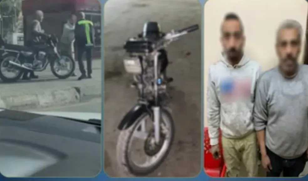 ضبط المتهمين بالتعدي على أمين شرطة بسبب منعهما من السير بدراجة نارية أعلى الرصيف في جسر السويس