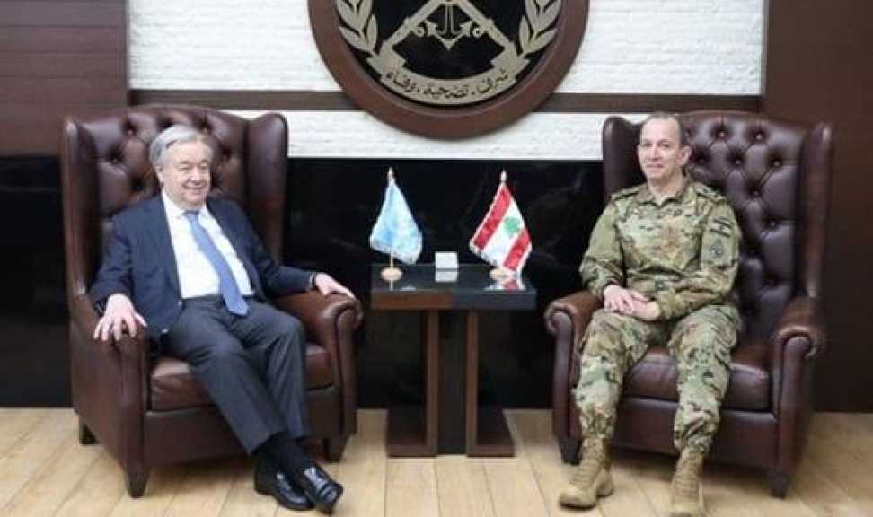 قائد الجيش اللبناني يشيد بتعاون اليونيفيل ويؤكد تطبيق القرار 1701 في ظل الأوضاع الراهنة