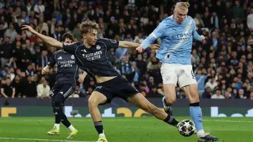 تعادل مثير بين مانشستر سيتي وريال مدريد 1-1 في الشوط الأول بدوري الأبطال