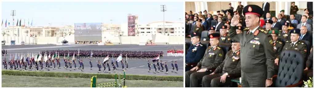 وزير الدفاع يشهد حفل إنتهاء فترة الإعداد العسكرى لطلبة الأكاديمية العسكرية المصرية والكليات العسكرية