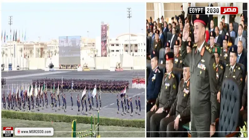 وزير الدفاع يشهد حفل إنتهاء فترة الإعداد العسكرى لطلبة الأكاديمية العسكرية المصرية والكليات العسكرية