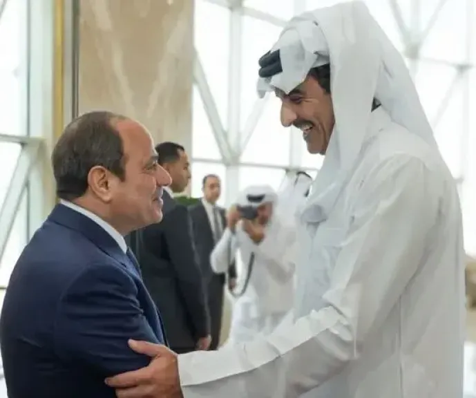 أمير قطر  والرئيس السيسي 