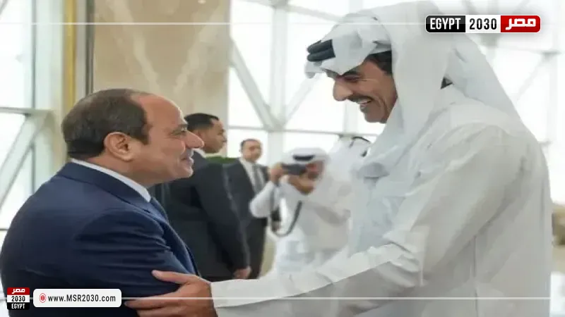 أمير قطر  والرئيس السيسي 
