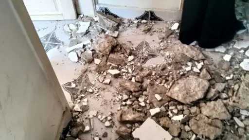 انهيار جزئي بعقار قديم بسبب الرياح في بورسعيد