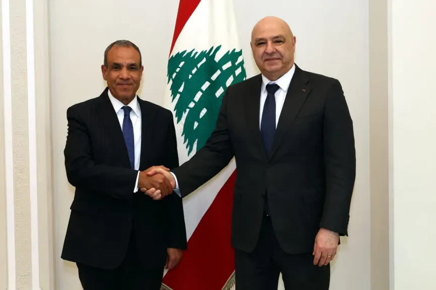 وزير الخارجية يلتقي الرئيس اللبناني في بيروت وينقل رسالة دعم من القيادة والشعب المصري
