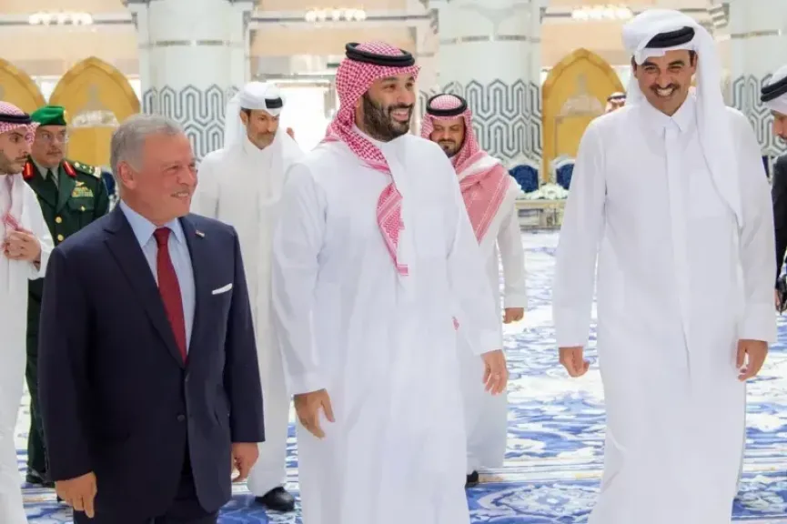 أمير قطر وولي عهد السعودية وعاهل الأردن