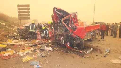 الحصيلة النهائية في حادث السادات.. مصرع 8 وإصابة 4 في تصادم ربع نقل وجامبو بالمنوفية|صور