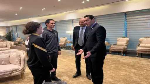 وزير الشباب والرياضة يستقبل هنا جودة بعد إنجازها... وزير الشباب والرياضة يستقبل هنا جودة بعد إنجازها التاريخي والتأهل لربع نهائي كأس العالم لتنس الطاولة