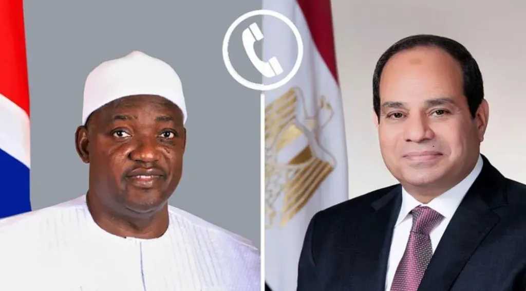 السيسي يتلقى اتصالا من رئيس جامبيا ويؤكدان تعزيز التعاون الثنائي والتنسيق الإقليمي