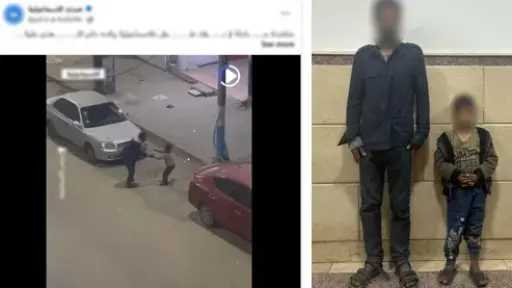 ضبط أب بالإسماعيلية تعدى على نجله بسبب التسول