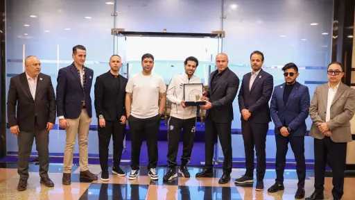 بيراميدز يستقبل وفد المدينة الليبي لبحث التعاون ويختتم... بيراميدز يستقبل وفد المدينة الليبي لبحث التعاون ويختتم الزيارة بتبادل الدروع التذكارية