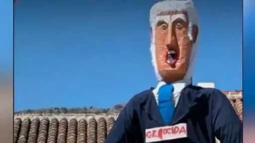 رمز الشر.. تفجير دمية لنتنياهو في إسبانيا يشعل الجدل ويثير اتهامات بالكراهية