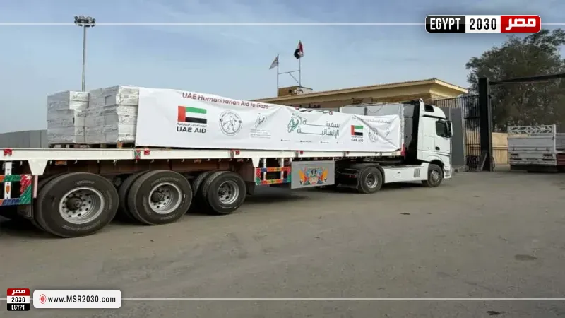 إدخال 53 طنا من المساعدات الطبية الإماراتية من معبر رفح إلى غزة