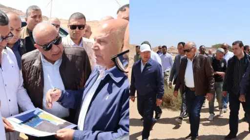 وزيرا الكهرباء والنقل يتفقدان مشروعات طاقة رياح بمنطقة جبل الجلالة