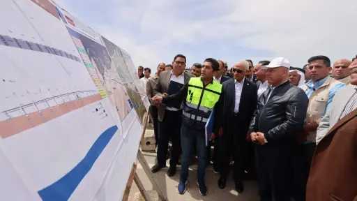 وزير النقل يجري جولة تفقدية هامة لمشروع خط سكة حديد بئر العبد / العريش / جنوبا رأس النقب