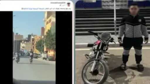 ضبط قائد دراجة نارية بالقاهرة لقيامه بحركات استعراضية في الطريق العام