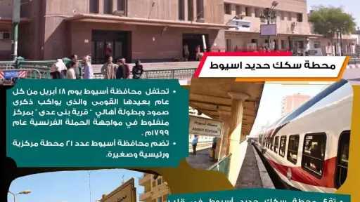 السكة الحديد: محافظة أسيوط تضم 21 محطة قطار مركزية ورئيسية وصغيرة