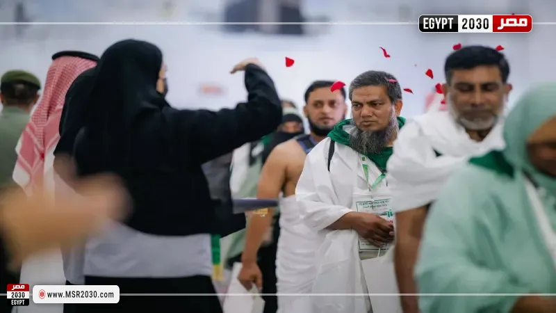 جانب من استقبال ضيوف الرحمن 