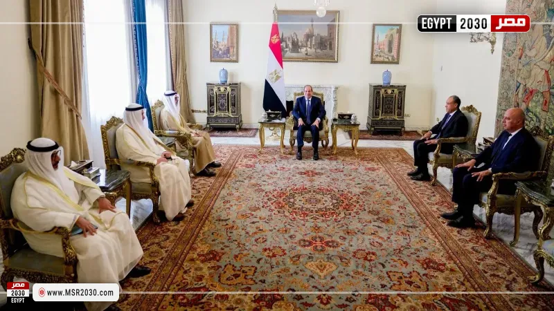 جانب من لقاء الرئيس السيسي وأمير الكويت