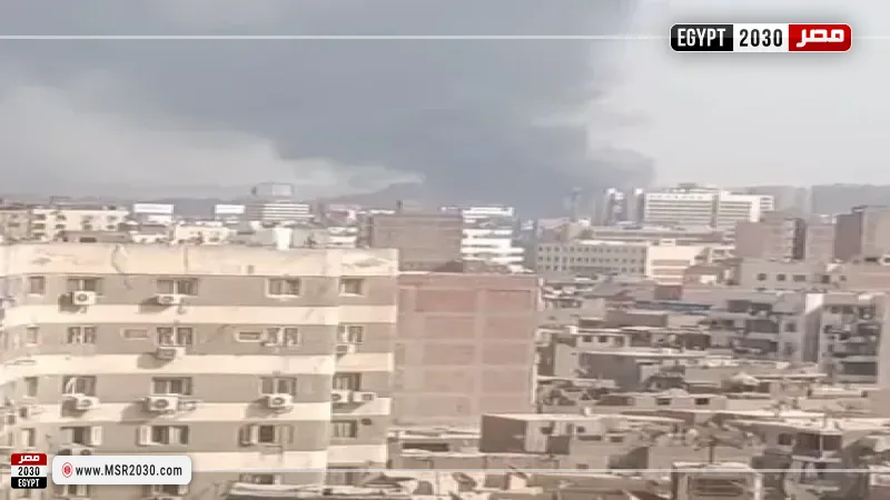 حريق مخزن خردة بمدينة نصر