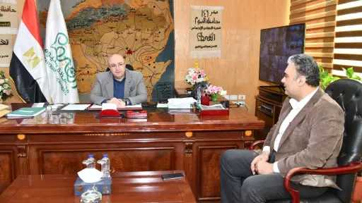 محافظ الفيوم يستقبل رئيس الإدارة المركزية للموارد المائية والري